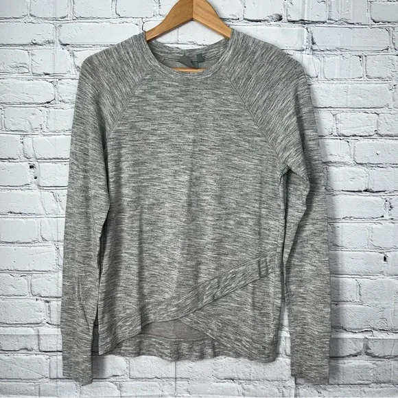 Athleta Sweatshirt Criss Cross Sweatshirt Womens Size XS Gray Casual Gym Yoga - Picture 1 of 12